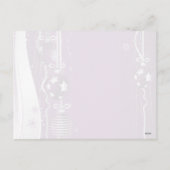 クリスマスの球およびリボンの紫色の銀製の郵便はがき シーズンポストカード (裏面)