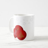 クリスマスの球および星のマグ コーヒーマグカップ (正面左)