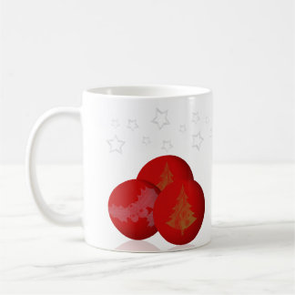 クリスマスの球および星のマグ コーヒーマグカップ