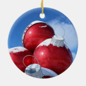 クリスマスの球根の写真の装飾 セラミックオーナメント (裏面)