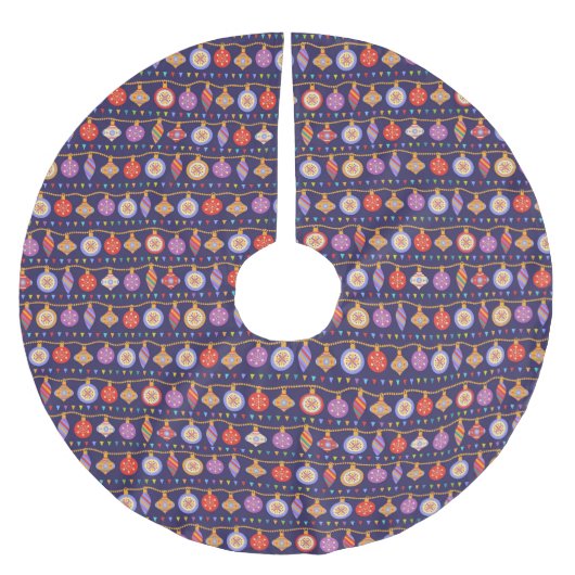 クリスマスの球 ブラッシュドポリエステルツリースカート (正面)