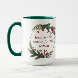 クリスマスの理由のシーズンホリーベリーリース マグカップ