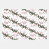 クリスマスの理由のシーズンホリーベリーリース ラッピングペーパーシート (正面3)