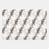 クリスマスの理由のシーズンホリーベリーリース ラッピングペーパーシート (正面)