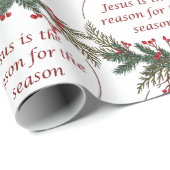 クリスマスの理由のシーズンホリーベリーリース ラッピングペーパー (ロールコーナー)