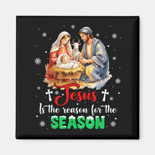 クリスマスの理由はイエス様 クリスマス Xmas マグネット (正面)