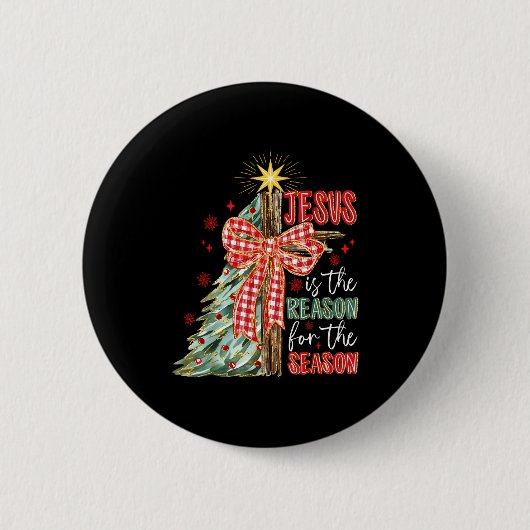 クリスマスの理由はイエス・キリスト Christmas Xmas 缶バッジ (正面)