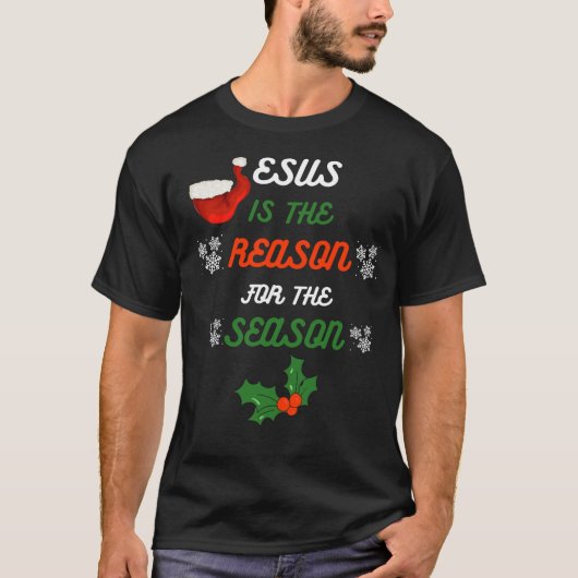 クリスマスの理由はイエス・キリスト Tシャツ (正面)