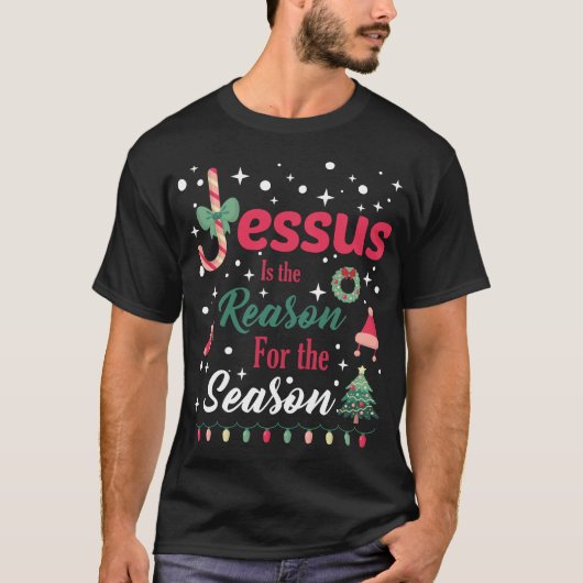 クリスマスの理由はイエス・キリスト Tシャツ (正面)