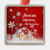 クリスマスの理由はイエス メタルオーナメント (正面)