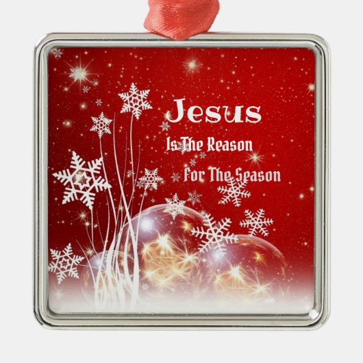 クリスマスの理由はイエス メタルオーナメント (正面)