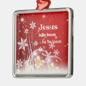 クリスマスの理由はイエス メタルオーナメント (左)
