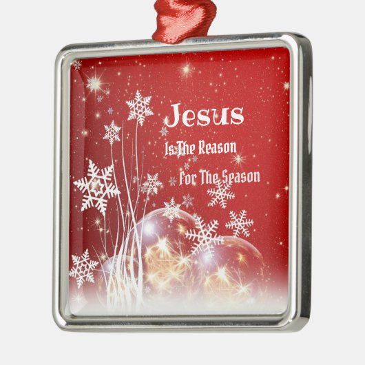 クリスマスの理由はイエス メタルオーナメント (左)