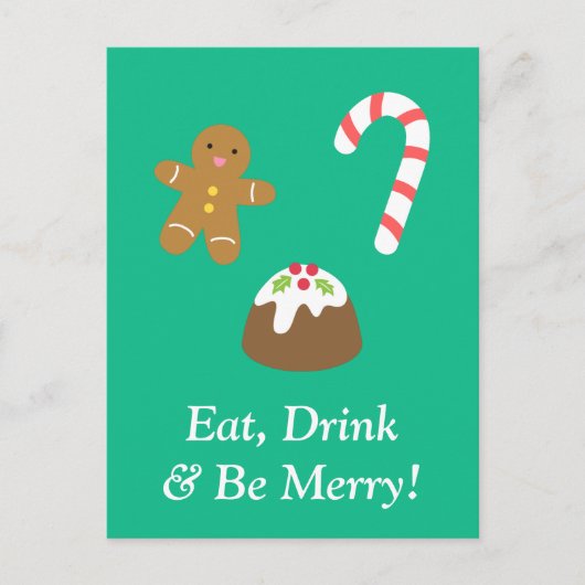 クリスマスの甘いものと楽しくお酒を飲んで過ごそう シーズンポストカード (正面)