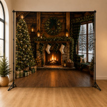 クリスマスの田舎の暖炉のキャビンの写真背景