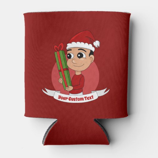 クリスマスの男の子の漫画はクーラー 缶クーラー (正面)