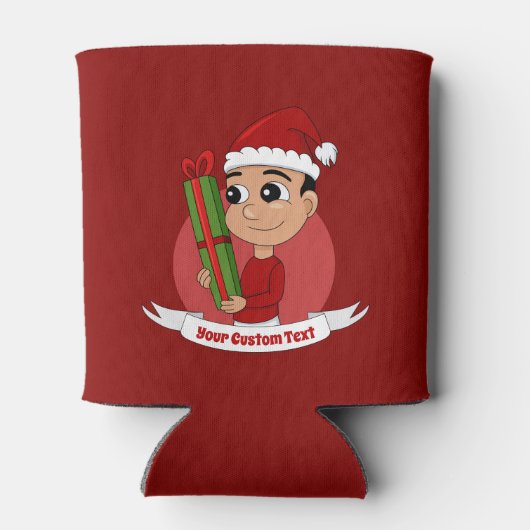 クリスマスの男の子の漫画はクーラー 缶クーラー (裏面)