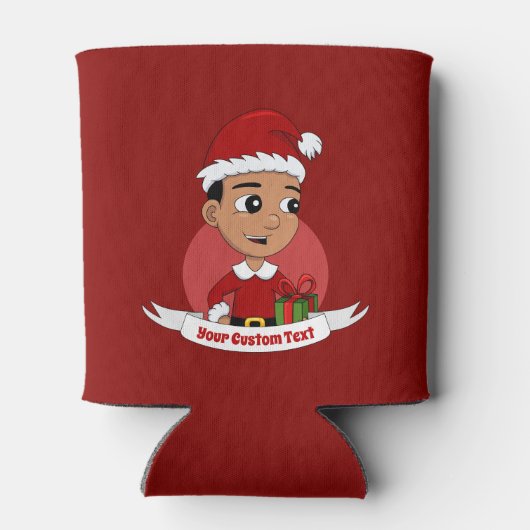 クリスマスの男の子の漫画はクーラー 缶クーラー (裏面)