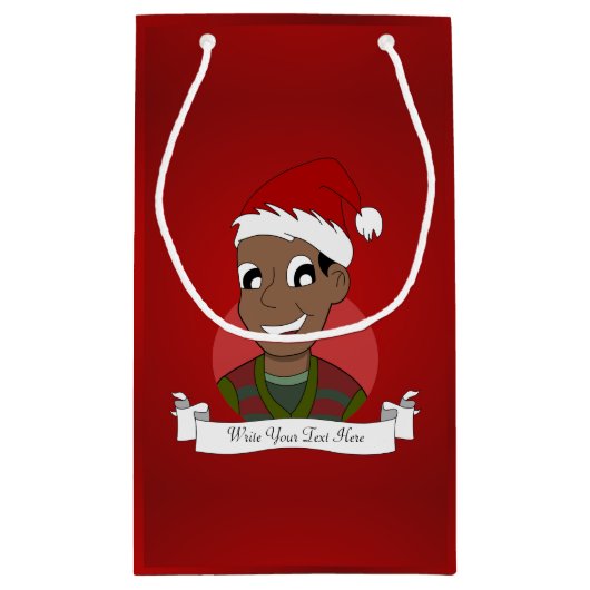 クリスマスの男の漫画 スモールペーパーバッグ (裏面)