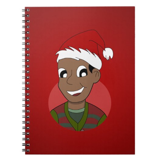 クリスマスの男性の漫画 ノートブック (正面)