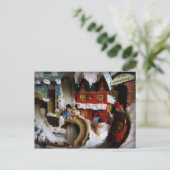 クリスマスの町の列車セット シーズンポストカード (スタンド正面)