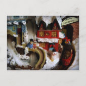 クリスマスの町の列車セット シーズンポストカード (正面)