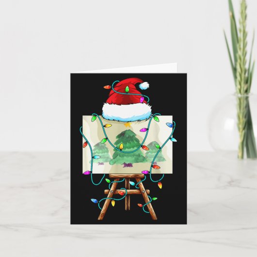 クリスマスの画家デザイン サンタ クリスマスの画家 アーティスト カード (正面)