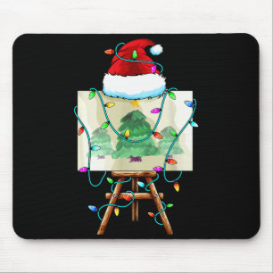 クリスマスの画家デザイン サンタ クリスマスの絵描き マウスパッド