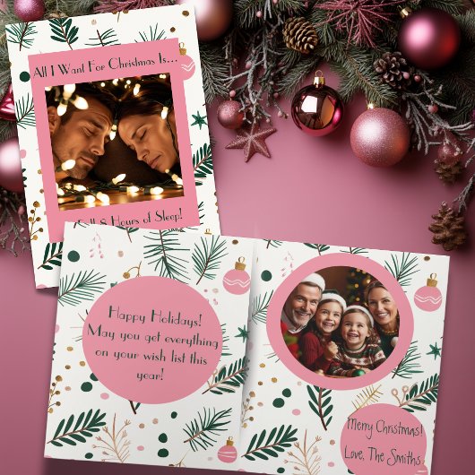 クリスマスの疲れた写真のために私が欲しい休日のユーモア シーズンカード
