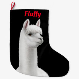クリスマスの白いアルパカのカスタマイズ可能なストッキング ラージクリスマスストッキング