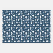 クリスマスの白いパターン ラッピングペーパーシート (正面3)