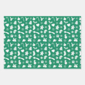 クリスマスの白いパターン ラッピングペーパーシート (正面2)