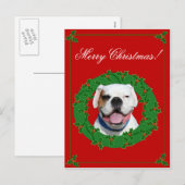 クリスマスの白いボクサーの郵便はがき シーズンポストカード (正面/裏面)