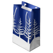 クリスマスの白い木の雪 スモールペーパーバッグ (裏面アングル)