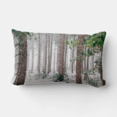 クリスマスの白い森林雪の枕 ランバークッション (裏面)