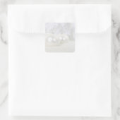 クリスマスの白い背景 スクエアシール (バッグ)