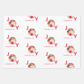 クリスマスの白い赤い写真の喜び ラッピングペーパーシート (正面2)