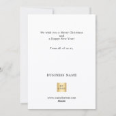 クリスマスの白い金ゴールドのボーブルのビジネス写真 シーズンカード (裏面)