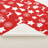 クリスマスの白い雪片(抽象芸術の赤い袋) シェルパブランケット (3/4)