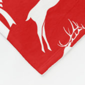 クリスマスの白い雪片(抽象芸術の赤い袋) フリースブランケット (角)