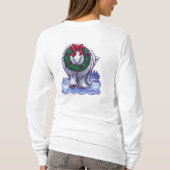 クリスマスの白くまの長袖のワイシャツ Tシャツ (裏面)