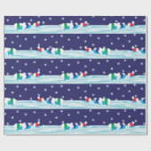クリスマスの白くま ラッピングペーパー (フラット)