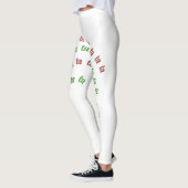 クリスマスの白く赤い緑FaのLaのLa レギンス (左)