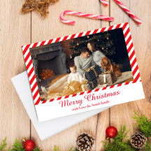 クリスマスの白と赤ストライプのの1枚の写真