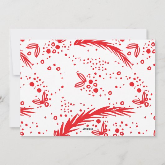 クリスマスの白モダン手の写書真の結婚 シーズンカード (裏面)