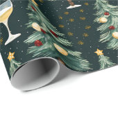 クリスマスの白ワイン愛好家 ラッピングペーパー (ロールコーナー)