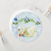 クリスマスの白鳥 カード (正面/裏面インサイチュ)