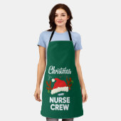 クリスマスの看護師クルー サンタ帽子 クリスマス エプロン (着用した状態)