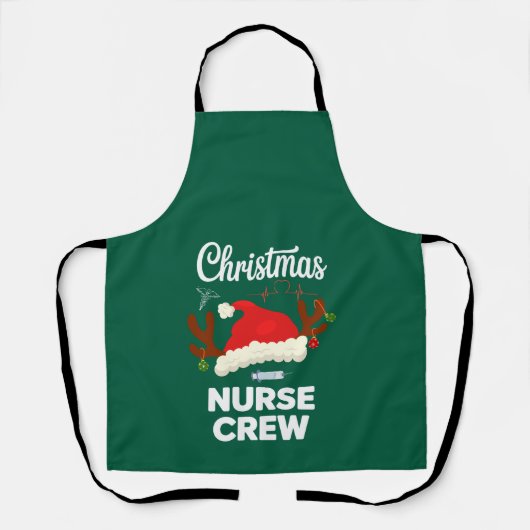 クリスマスの看護師クルー サンタ帽子 クリスマス エプロン (正面)
