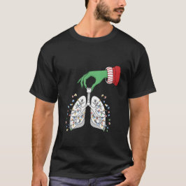 クリスマスの看護師 呼吸療法士 肺 ツリー Tシャツ